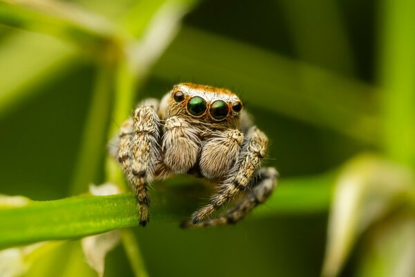 Araignée dans l objectif de la caméra près