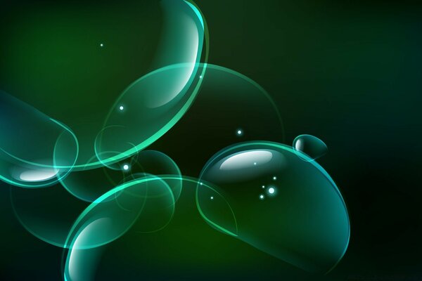 Stylistic image of bubbles in 3D