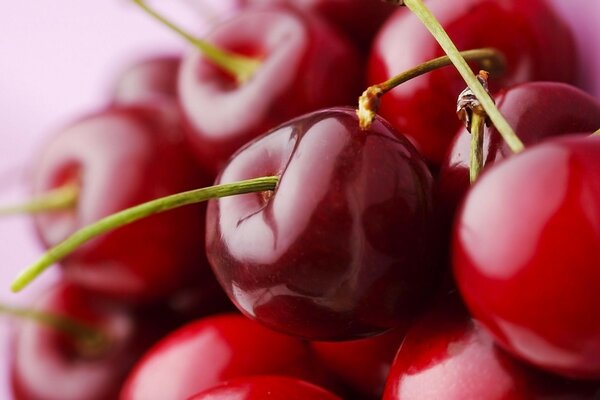 Liquid cherry on a blurry background