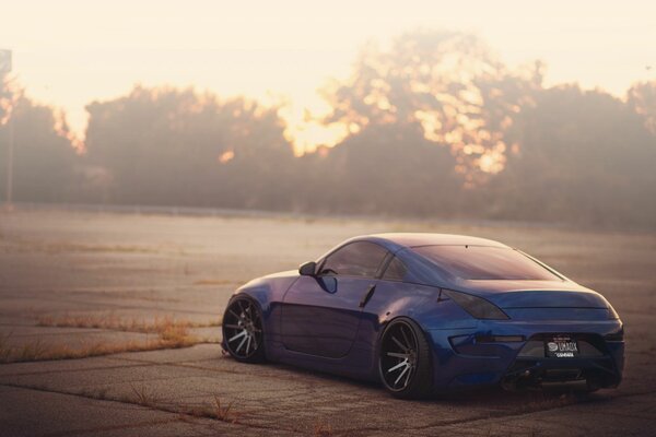 A spectacular sports car at dawn