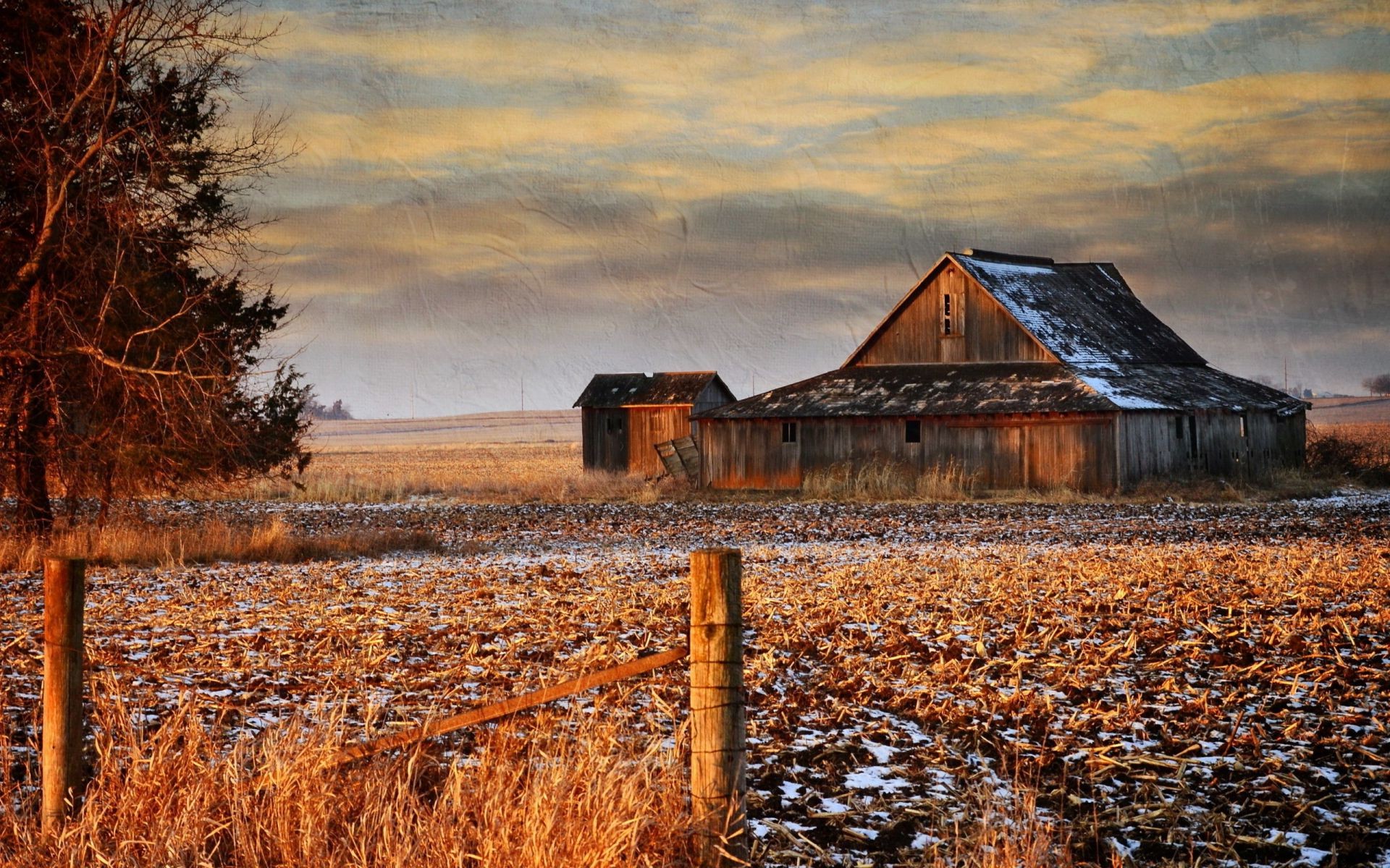 paysage grange aube paysage coucher de soleil automne ferme en plein air bois ciel abandonné hiver agriculture nature rural