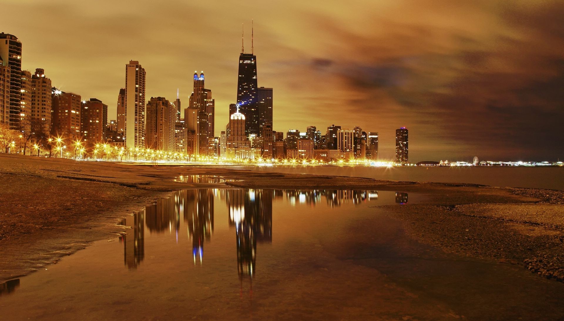 city sunset architecture skyline downtown skyscraper dusk cityscape evening sky travel dawn building water urban bridge river tower reflection