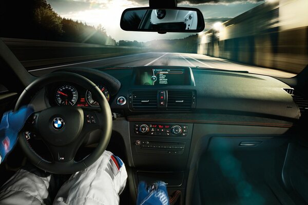 Comfortable interior of the car. beautiful dashboard