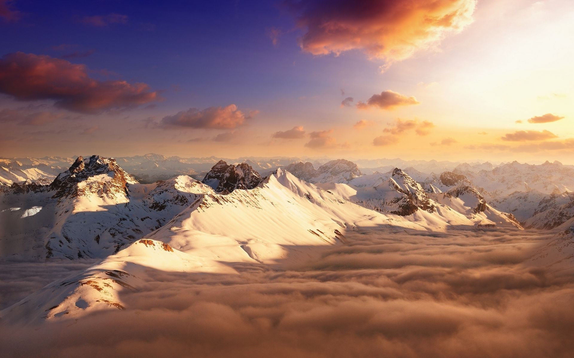 montagna neve tramonto montagna paesaggio alba cielo inverno natura bel tempo ghiaccio viaggi luce nuvola sole sera