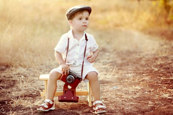 Photo shoot of a child in the style of a photographer