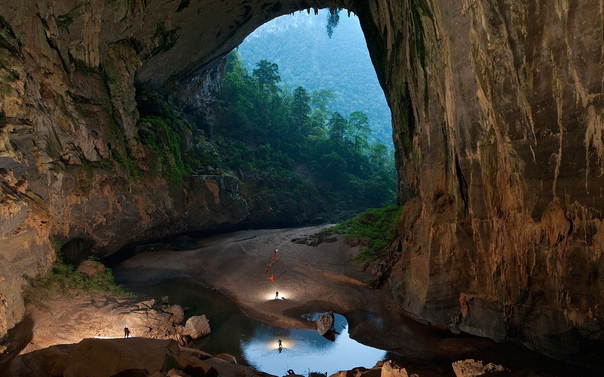 famous places water cave travel rock landscape river nature tree mountain outdoors limestone