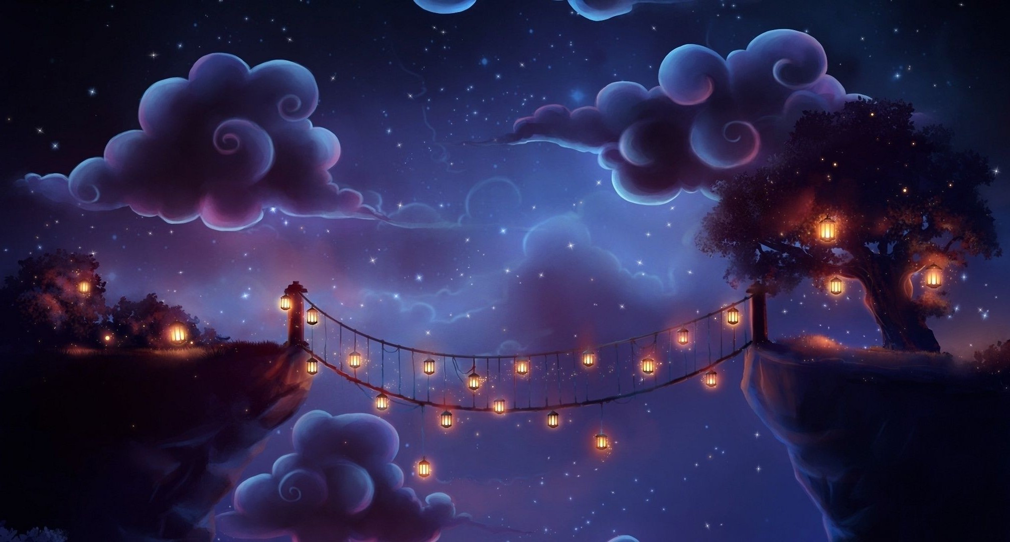 Мост на фоне луны загрузить