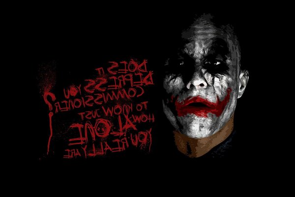 Joker s face on a black background