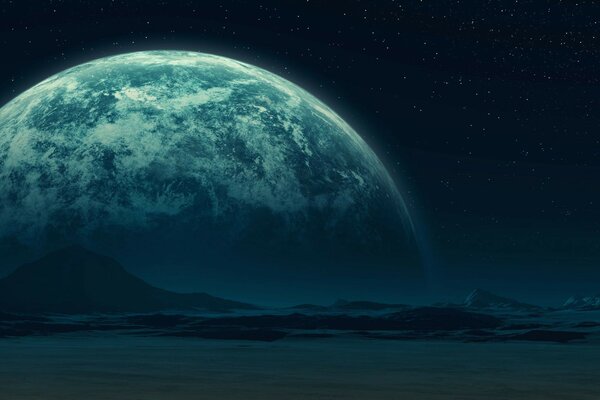 Fantasy. Planets. Mountains. Landscape