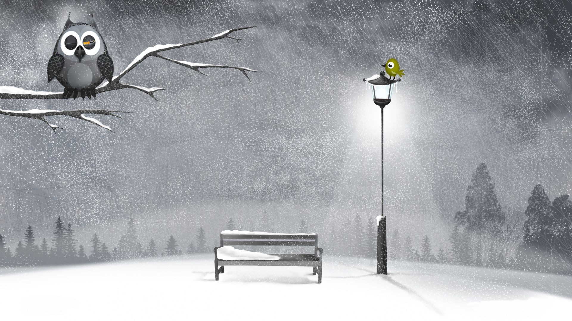 animali singolo inverno neve illustrazione desktop