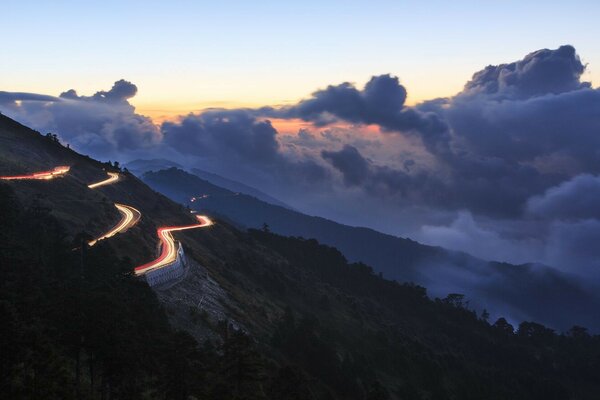 Mountain landscape on the background of clouds