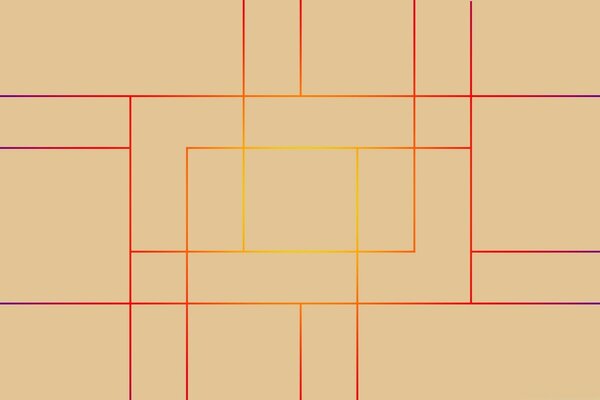 Grafik görüntüsü, bej renkli bir arka plan üzerinde renkli çizgiler