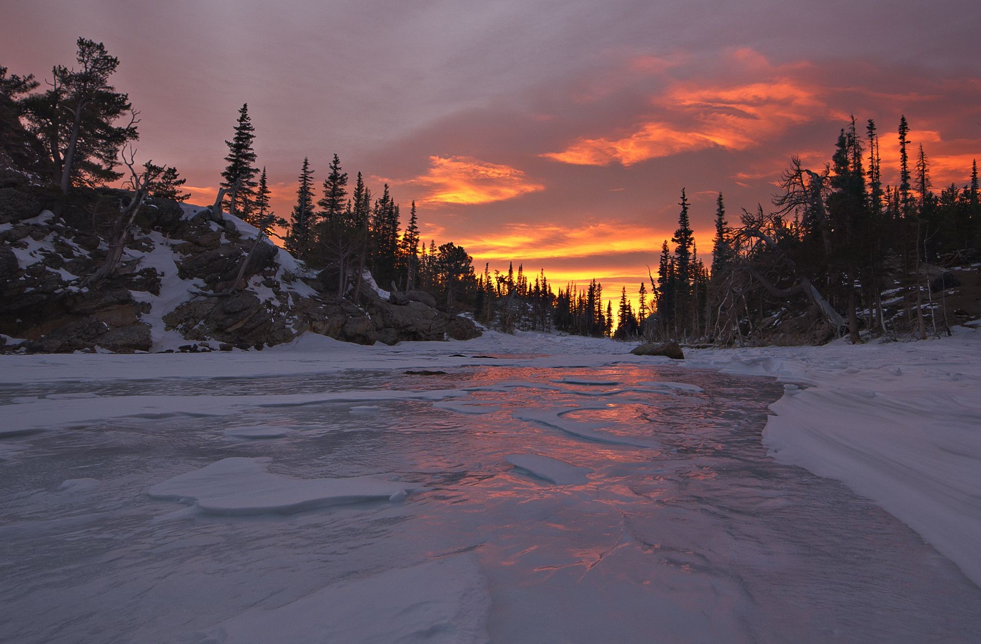 rivers ponds and streams snow winter ice cold water landscape sunset frozen dawn travel frost weather evening