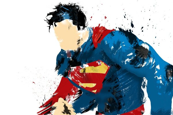 Superman drawing with paints