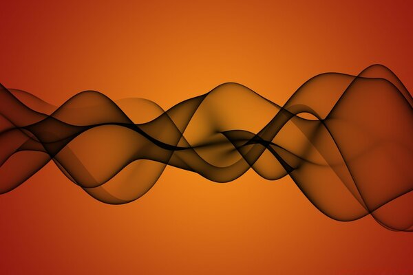 Transparent waves on an orange background