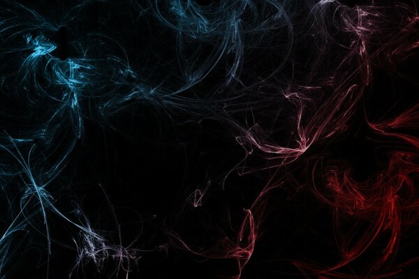 Colored smoke on a black background