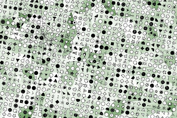 Camouflage of a sticker crossword puzzle in soft black and white tones with a pleasant green tint