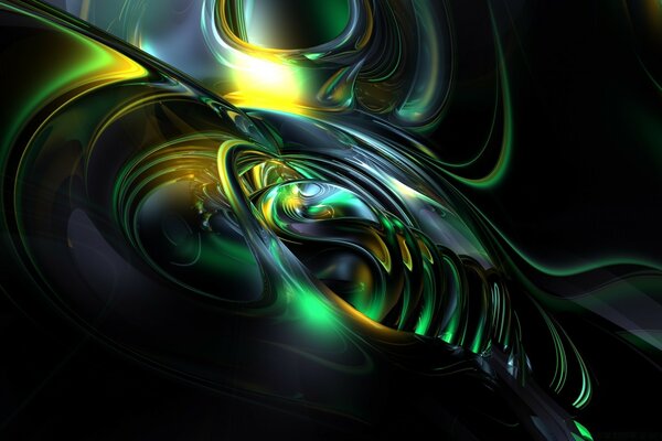 Abstract light lines of swirling shapes