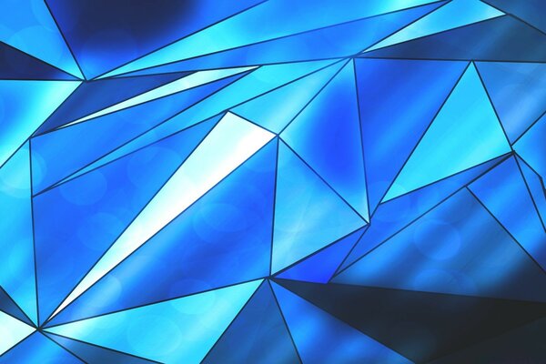 Blue triangular geometric abstraction