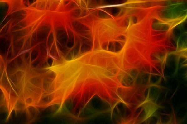 Abstrait rouge jaune et vert flamme