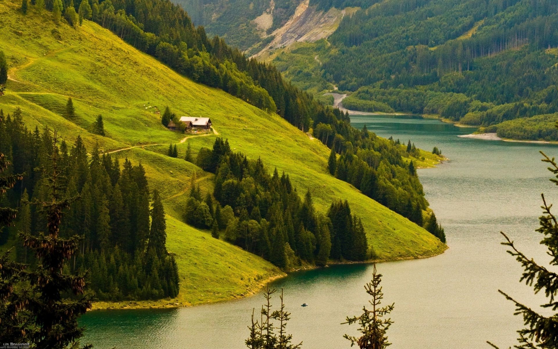 lake water travel outdoors mountain landscape nature wood river valley tree scenic daylight sky summer