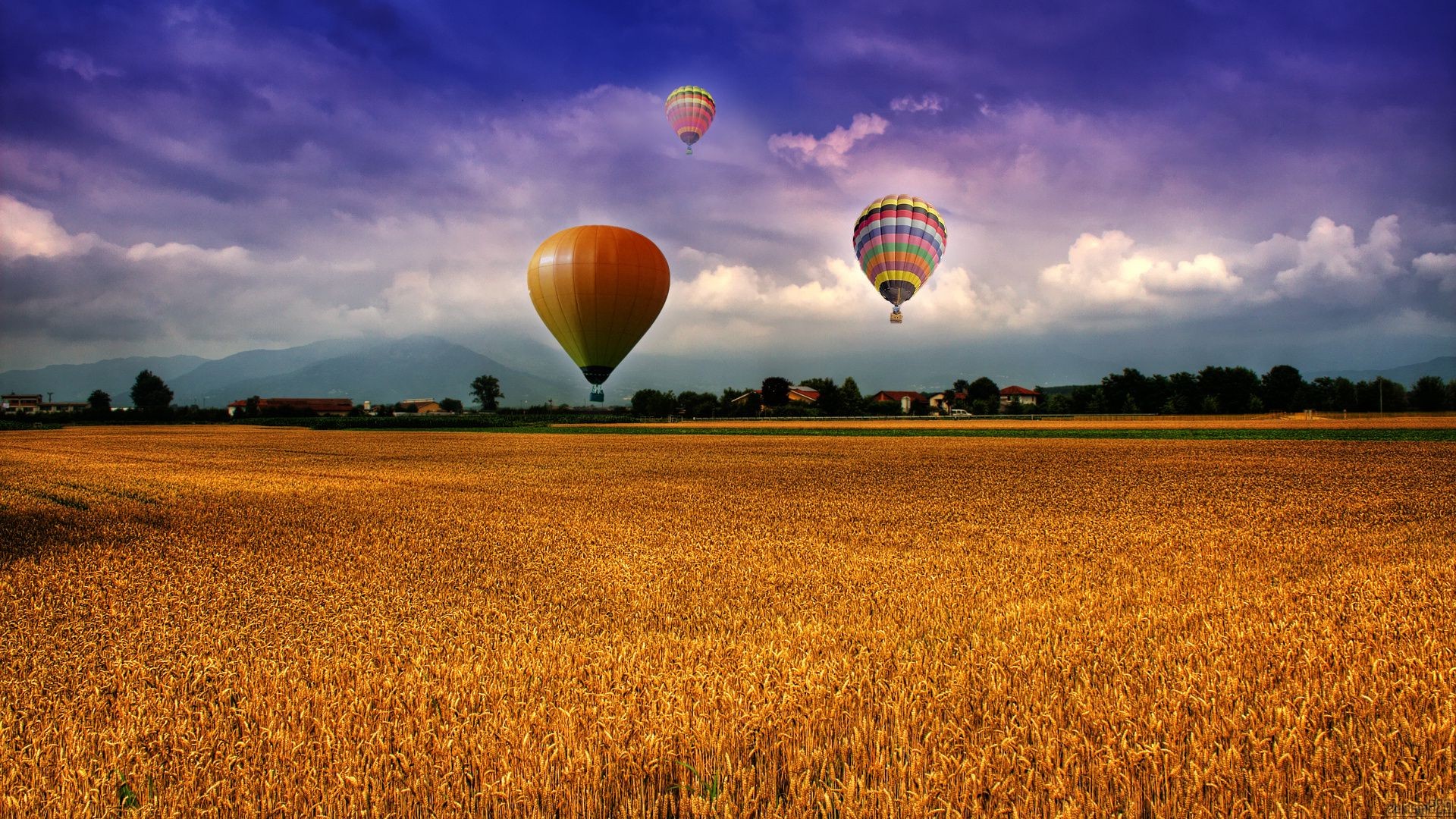 pola łąki i doliny niebo balon wiejskich pastwiska lato pszenicy pole wsi natura słońce na zewnątrz hot-balloon dobra pogoda krajobraz rolnictwo