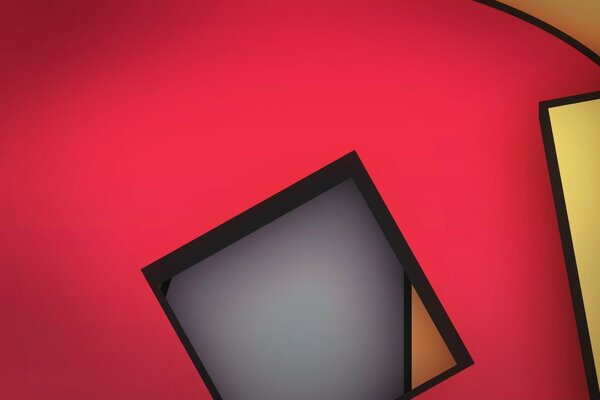 Abstract bright squares on a red background