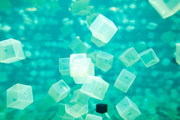 Futuristic abstraction of plastic squares