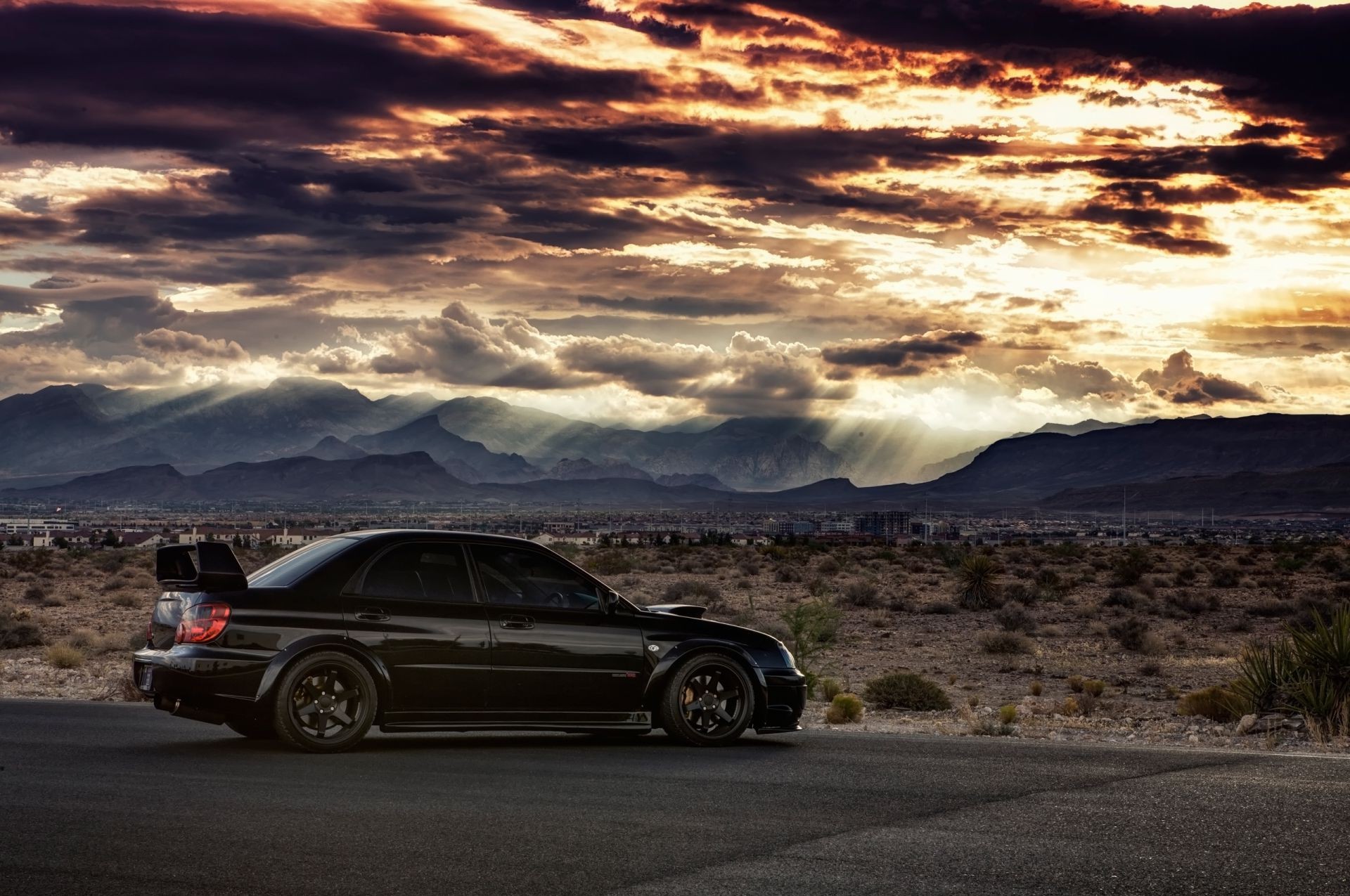 sports cars desert sunset landscape travel road sky car dawn