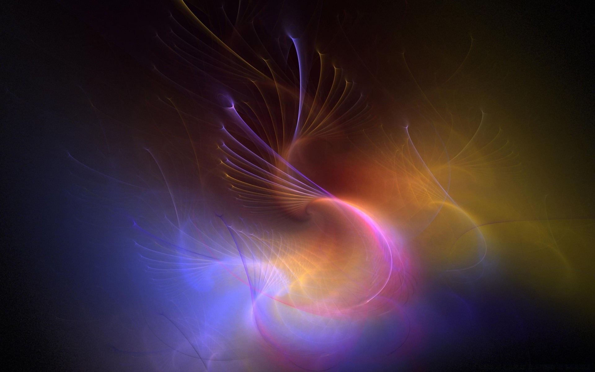 abstract energy flame motion light art fantasy wave surreal fractal graphic design dynamic bright curve desktop