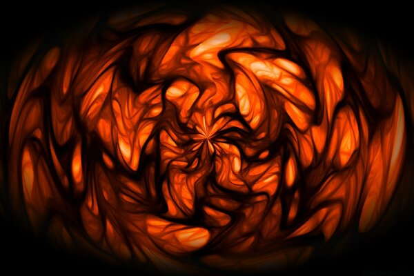 Flame in round shape abstraction