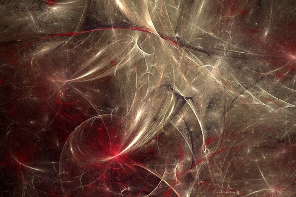 Fantastic abstraction of red and white