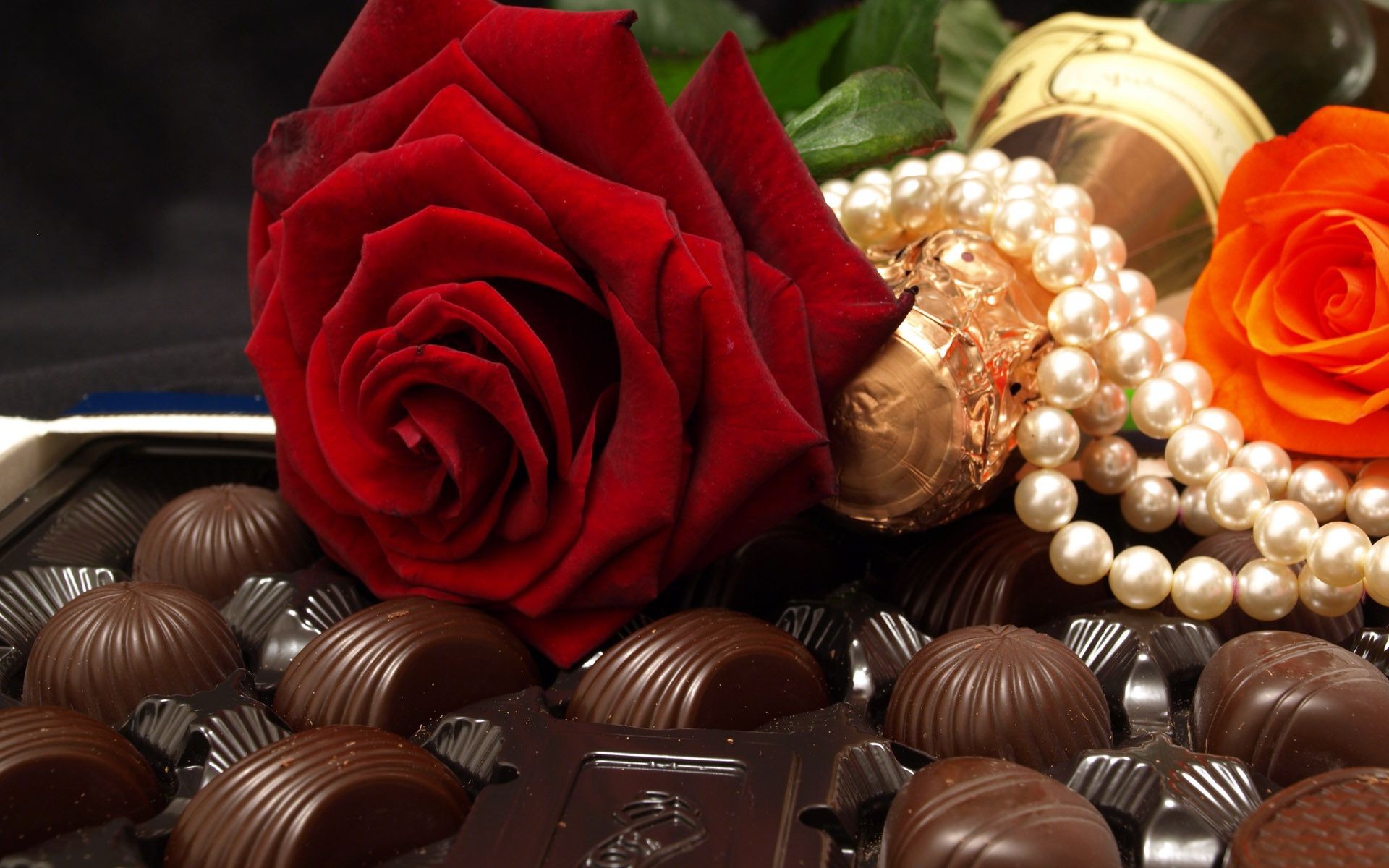 nourriture et boissons romance bonbons chocolat cadeau amour romantique sombre sucre mariage confiserie vue praliné rose