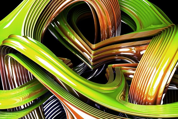 Linhas abstratas em tons de verde