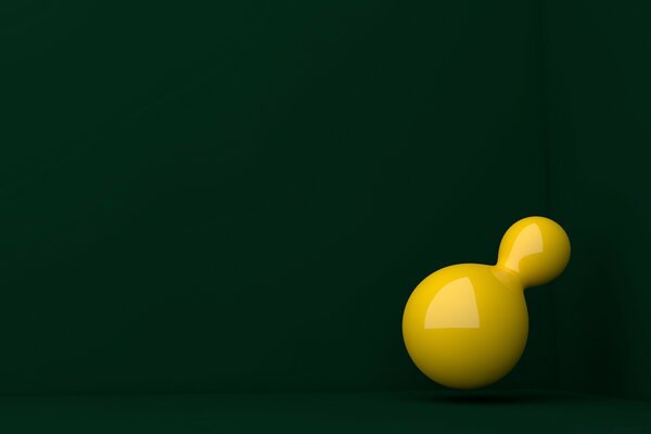 Yellow figure on a green background