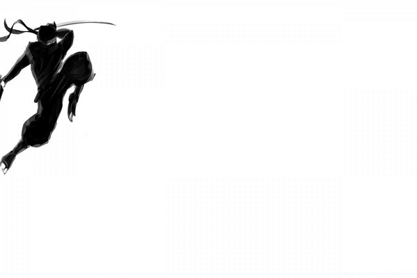 Animated graceful silhouette on a white background