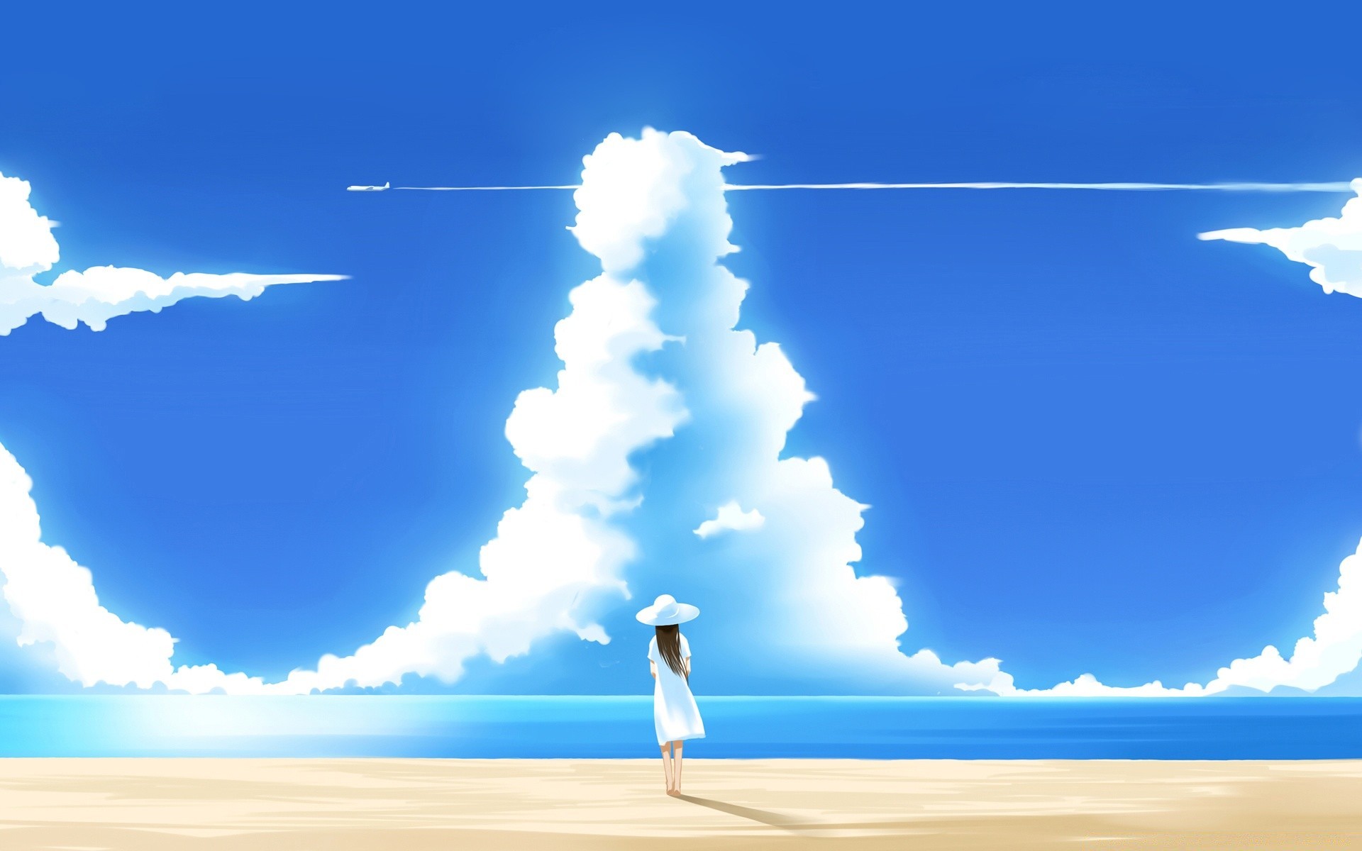 anime sky nature sea ocean summer travel cloud outdoors beach fair weather water sun landscape freedom seashore