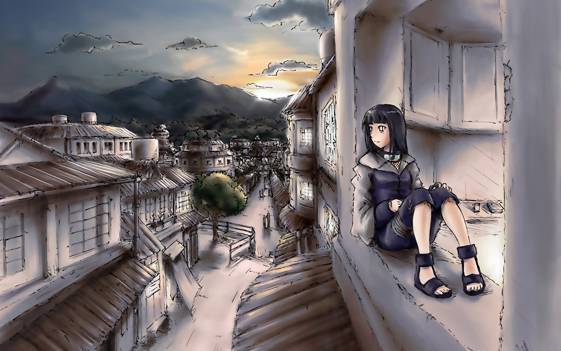 anime arquitetura viagens rua cidade céu casa ao ar livre urbano