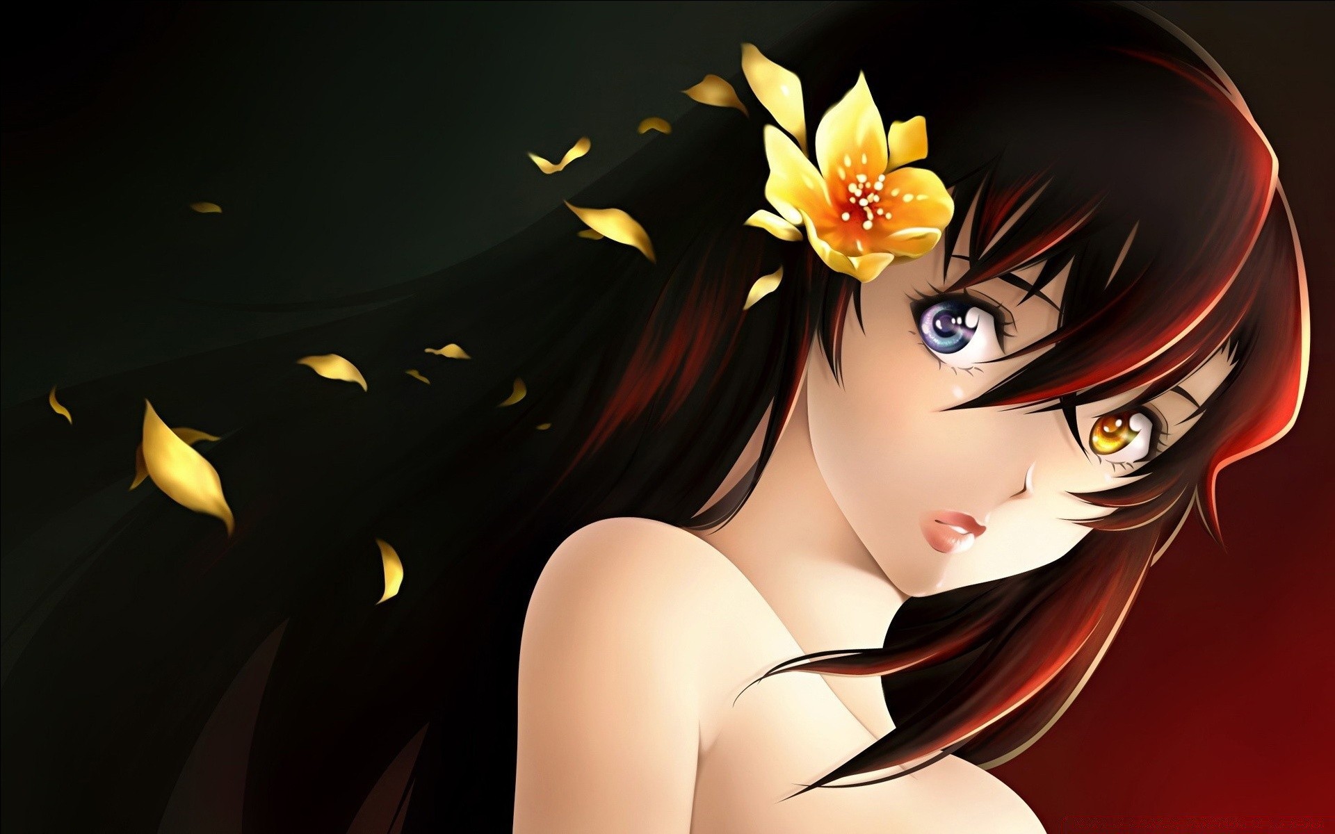 anime femme mode glamour sexy portrait fille art sombre modèle élégant