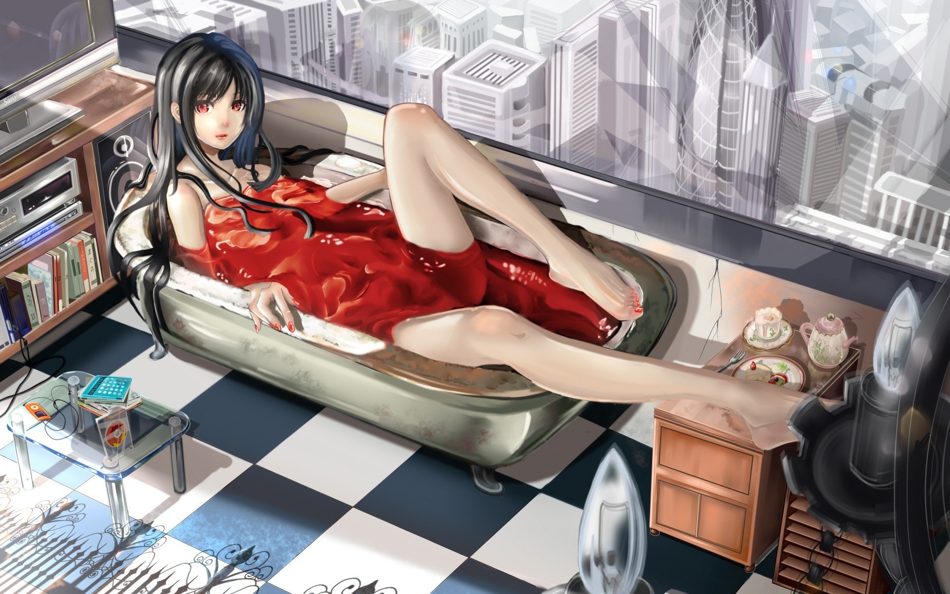 anime interno donna interno moderno affari