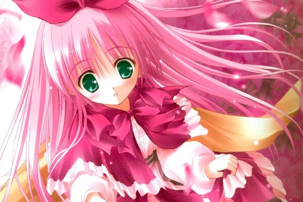 Anime ragazza capelli rosa