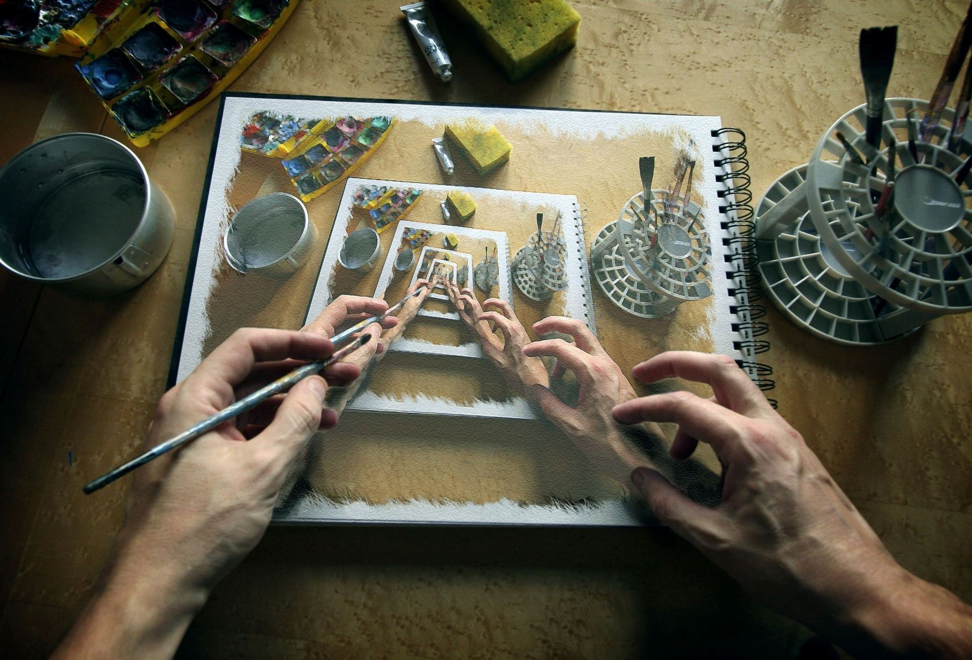 photo manipulation hand skill art craft artisan man