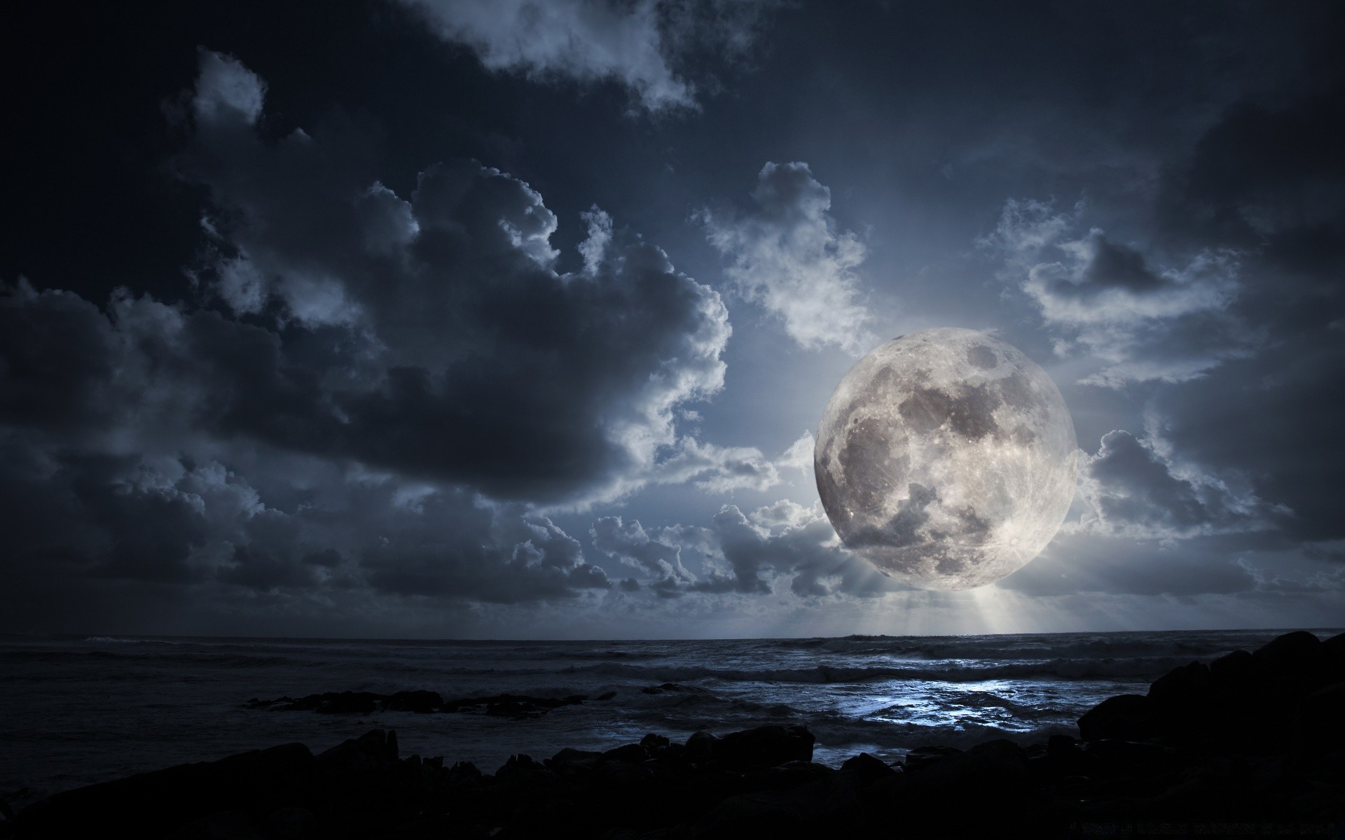 creative water sky storm ocean sea nature moon landscape beach sunset dark sun dramatic cloud dusk seascape weather travel rain