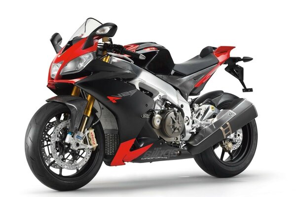 Powerful black and red sport bike