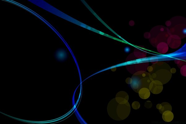 Abstract background with dynamic clear lines and a scattering of circles