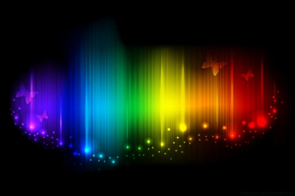 Bright colors with backlight on a black background