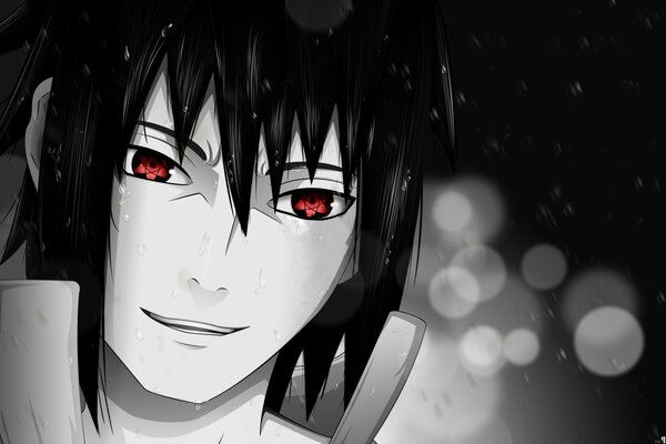 Anime man with red eyes