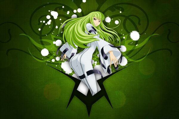 Illustration d anime d une femme sur fond vert