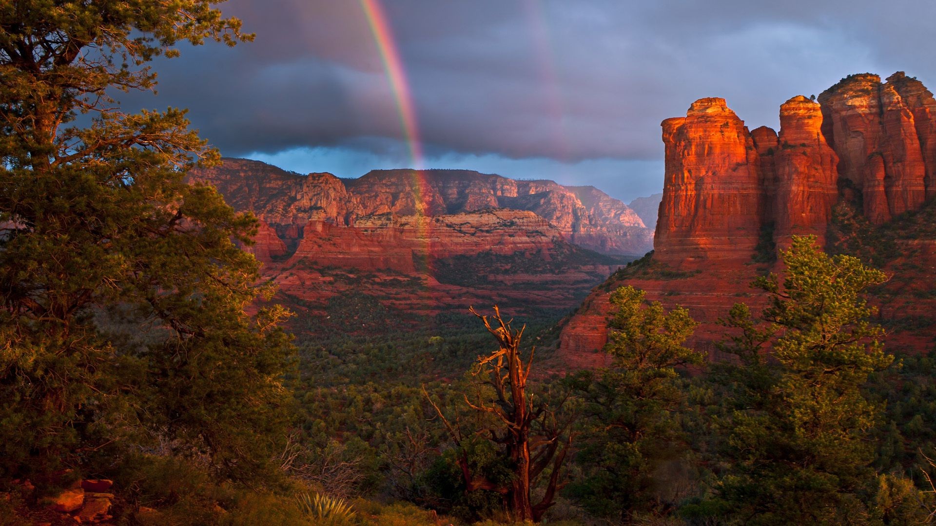 rainbow landscape outdoors travel canyon sunset geology dawn valley sandstone mountain rock scenic nature sky fall desert evening park