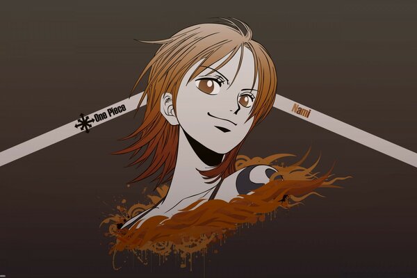 Anime woman illustrations on brown background